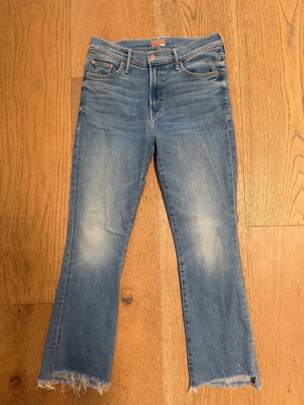MOTHER The Insider Crop Step Fray Jeans Size 28 Out of the Blue High Rise Crop